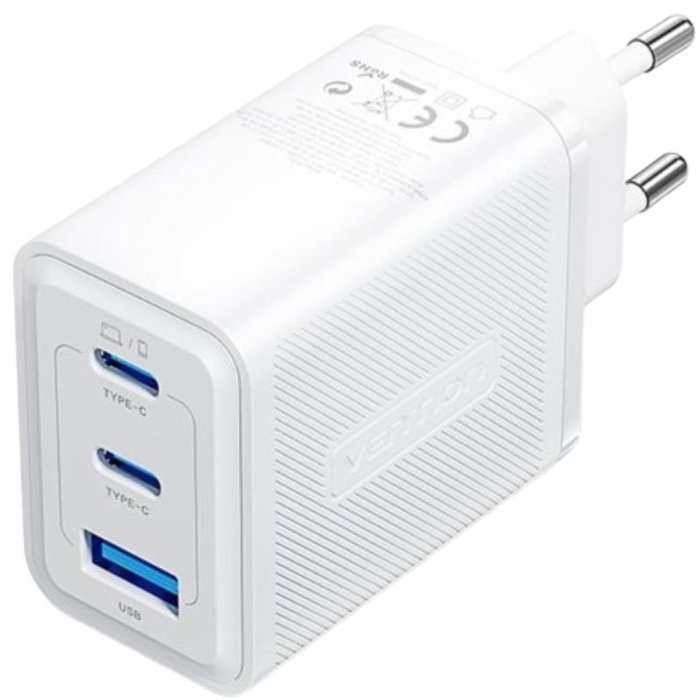 Vention Cargador de Pared GaN FERW0-EU 65W 2xUSB-C 1xUSB-A Vention Cargador de Pared GaN FERW0-EU 65W 2xUSB-C 1xUSB-A